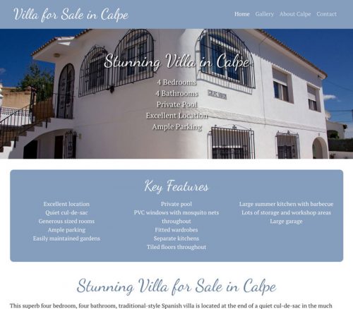 Villa for Sale in Calpe, Spain Single Property Website